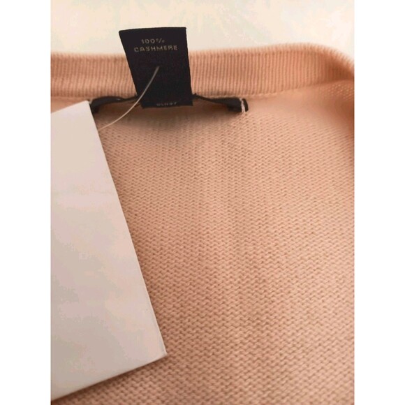 NWT Lands' End 100% Cashmere Cardigan Sweater Pink Peach Women's M/P 10-12 - Picture 10 of 12